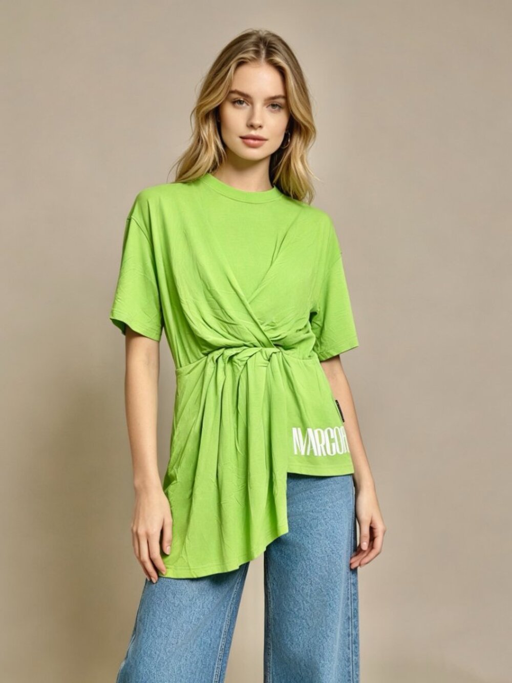 NWT Marcobologna Asymmetry Green T-Shirt Size S